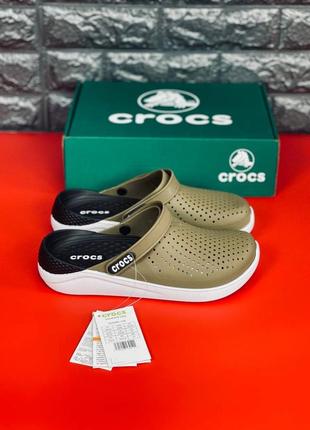 Мужские кроксы crocs literide размер 40-45 хаки8 фото