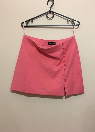 Юбка zara button-down mini skirt6 фото