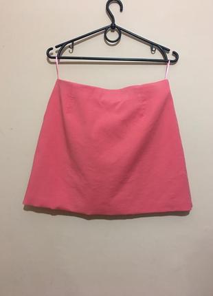 Юбка zara button-down mini skirt10 фото