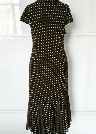 Прекрасное красивое легкое нежное шелковое винтажное платье ретро винтаж натуральный шелк принт горошек2 фото