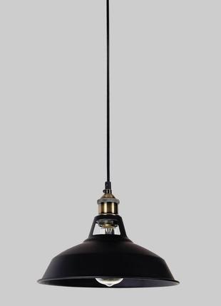 Чёрный подвесной 31см светильник лофт (52-6857-1 bk)
