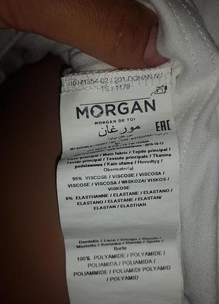 Белая/Кровевая футболка-блуза с кружевными вставками4 фото