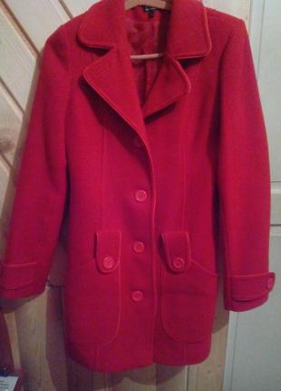 Красное демисезонные пальто в составе шерсть2 фото