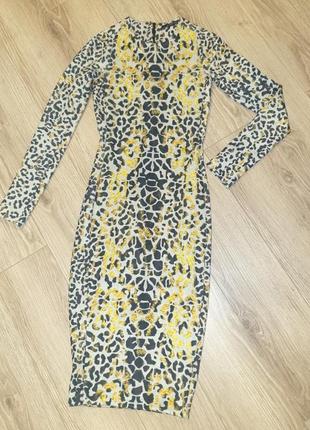 Облегающие платье, леопардовый принт1 фото