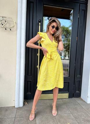 Стильне класичне класне красиве гарненьке зручне модне трендове просте плаття сукня жовте2 фото