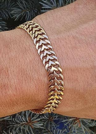 Браслет тракторное плетение из золота