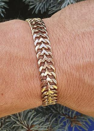 Браслет тракторное плетение из золота