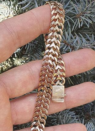 Браслет тракторное плетение из золота