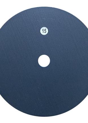 Металевий диск, блін 15 кг на гриф 25 мм, з покриттям