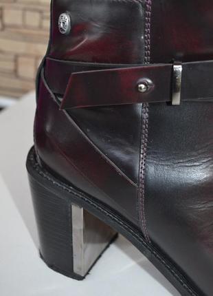 Красивые ботинки бордо кожа 40р бренд8 фото