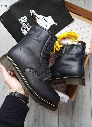 Dr. martens 1460 black, женские зимние кожаные чёрные ботинки/сапоги мартинс с мехом2 фото