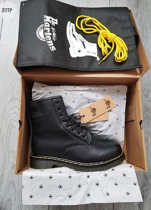 Dr. martens 1460 black, женские зимние кожаные чёрные ботинки/сапоги мартинс с мехом4 фото
