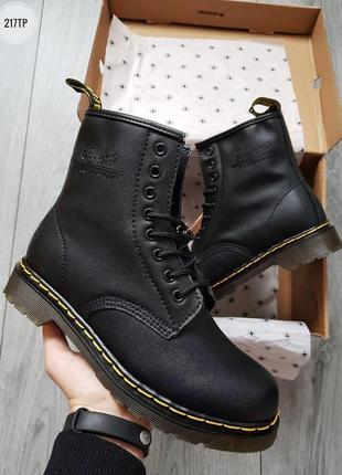 Dr. martens 1460 black, женские зимние кожаные чёрные ботинки/сапоги мартинс с мехом6 фото
