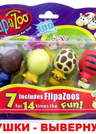 Игрушка животные-вывернушки flipa zoo 180163 (180шт/2) 6 вывернушек ,на планшетке 30*20 см