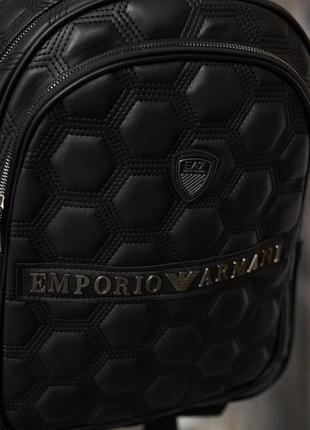 Рюкзак emporio armani кожаный черный8 фото