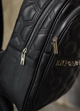 Рюкзак emporio armani кожаный черный9 фото