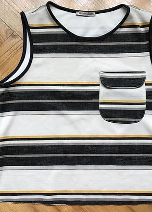 Zara, трикотажный топ в полоску! р.-l