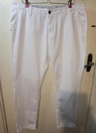 Натуральні-коттон,літні білі,звужені штани-джинси з кишенями,великого розміру,yessica c&a1 фото