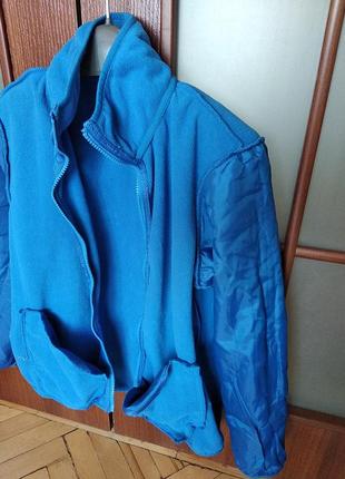 Суперяркая синяя флисовая куртка, флиска s/m утепленные рукава6 фото