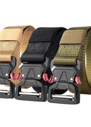 Ремінь тактичний tactical belt 120 см, чорний / армійський ремінь / чоловічий ремінь з пряжкою