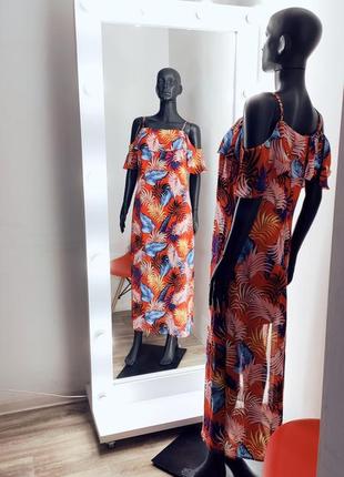Класний легенткий сарафан сукня в пальмове листя 🌴1 фото