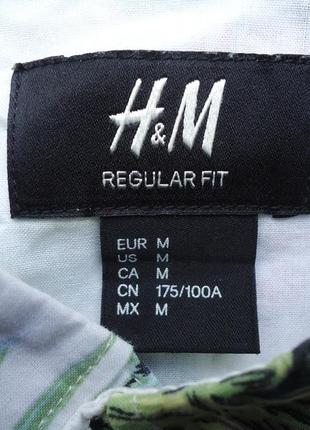 Рубашка  гавайская h&m regular fit cotton гавайка размер (m)4 фото