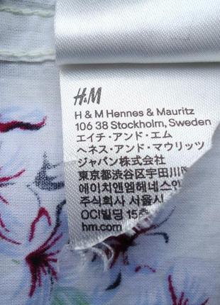 Рубашка  гавайская h&m regular fit cotton гавайка размер (m)7 фото