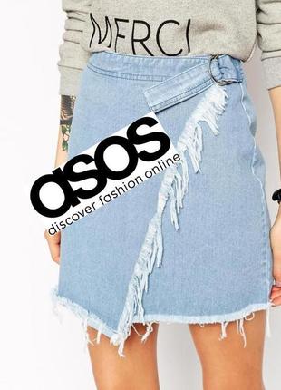 Очень красивая стильная юбка мини с поясом стан идеален🖤asos🖤1 фото