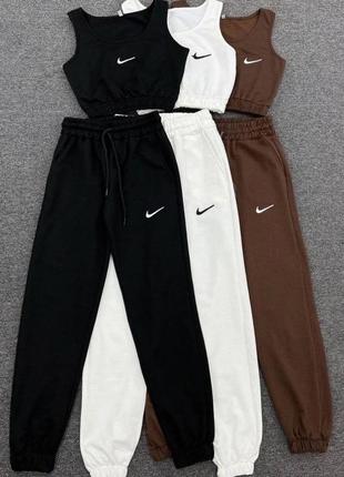 Женский костюм топ+штаны nike1 фото