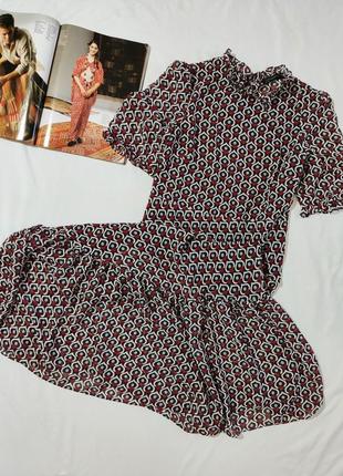 Шикарна сукня/плаття максі з воланом в принт від zara6 фото