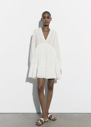 Zara белое платье зара