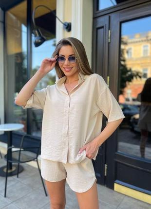Костюм сорочка з коротким рукавом + шорти
