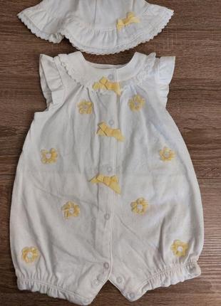 Песочник, боди, комплект little me 3/6/9 мес