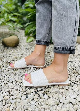 Шлепанцы женские meideli 231-22 белые (лето, эко-кожа) (5086)