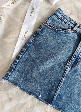 Дуже крута трендова джинсова спідниця в ідеальному стані🖤bershka denim🖤3 фото