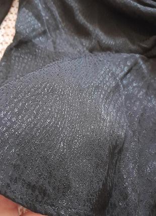 Стильная черная жаккардовая блуза на запах с баской h&amp;m6 фото
