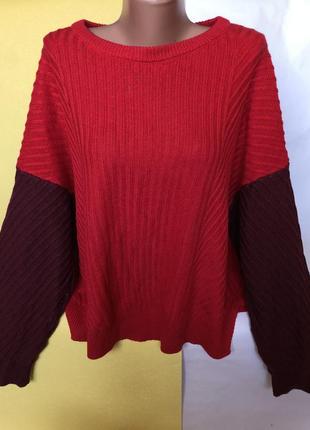 Стильный красный свитер с шерстью1 фото
