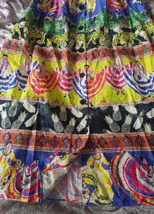 Юбка юбка-миди с карманами с принтами4 фото