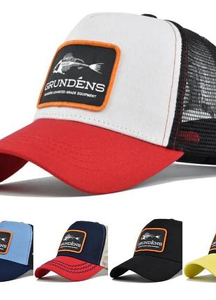 Кепка тракер grундens (рыба, скелет рыбы) с сеточкой, унисекс wuke one size