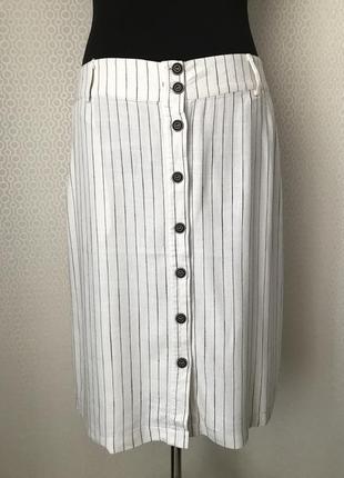 Стильная комфортная юбка (лен, вискоза) на пуговицах от dea, размер укр прим 56-58-60