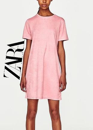 Дуже круте рожеве плаття під замшу в ідеальному стані🖤zara🖤
