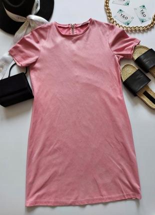 Очень крутое розовое платье под замшу в идеальном состоянии🖤zara🖤5 фото