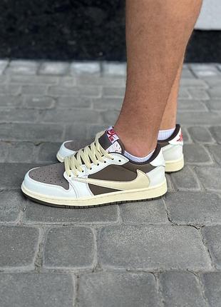 Кроссовки nike air jordan 1 low x travis scott'sail and ridgerock'
