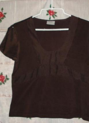 Блуза темно-коричневого кольору"next"р. 12,77%шовк,23%коттон.