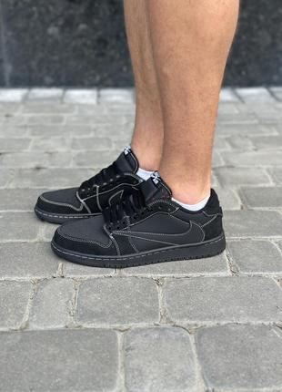 Кросівки nike air jordan 1 retro low og sp travis scott black phantom