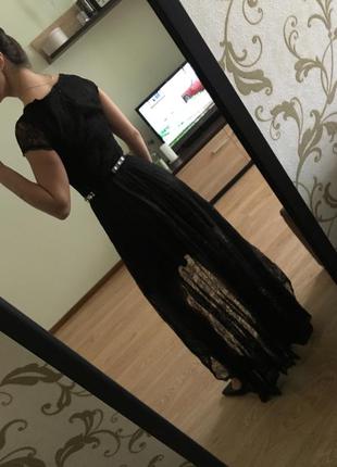 Платье на выпускной чёрное кружевное2 фото