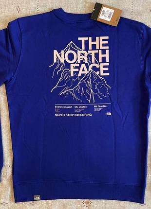 The north face mountain outline back print sweatshirt in dark blue свитшот кофта оригинал реглан8 фото