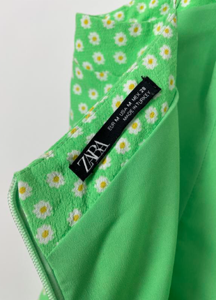 Zara короткий літній комбінезон віскоза в дрібні ромашки квіточки на брительках6 фото