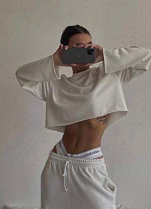 Стильный молодежный спортивный костюм из двухнитки