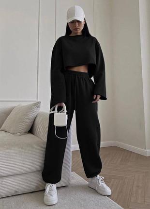 Стильный молодежный спортивный костюм из двухнитки